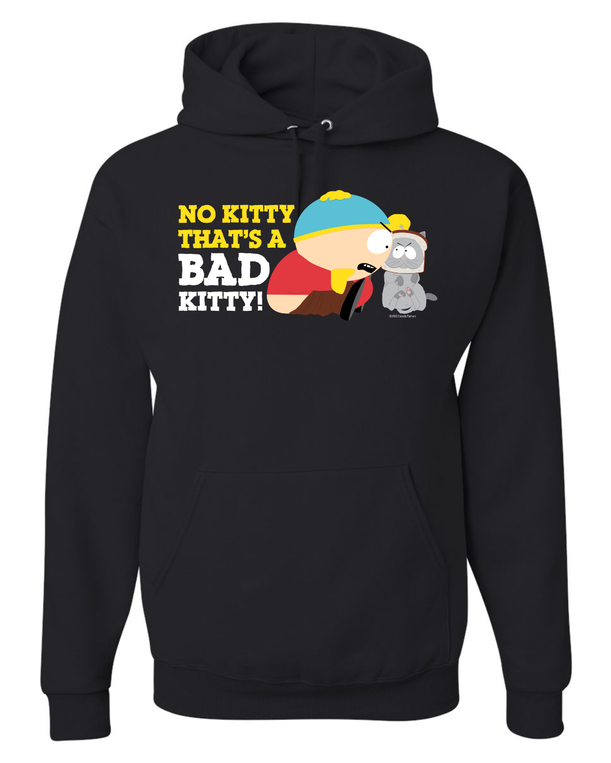 South Park Cartman Bad Kitty Fleece Hooded Sweatshirt Black XXL