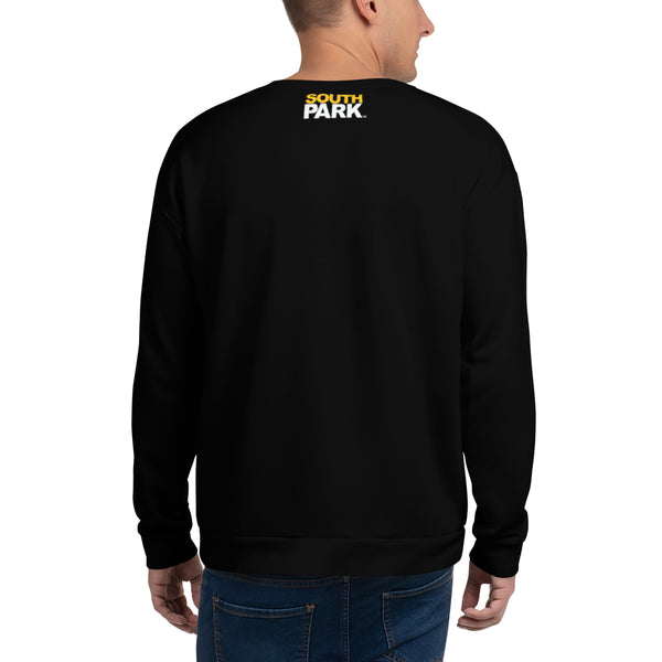 South Park Spray Paint Characters Crew Neck Long Sleeve Black Adult  Tee-Small