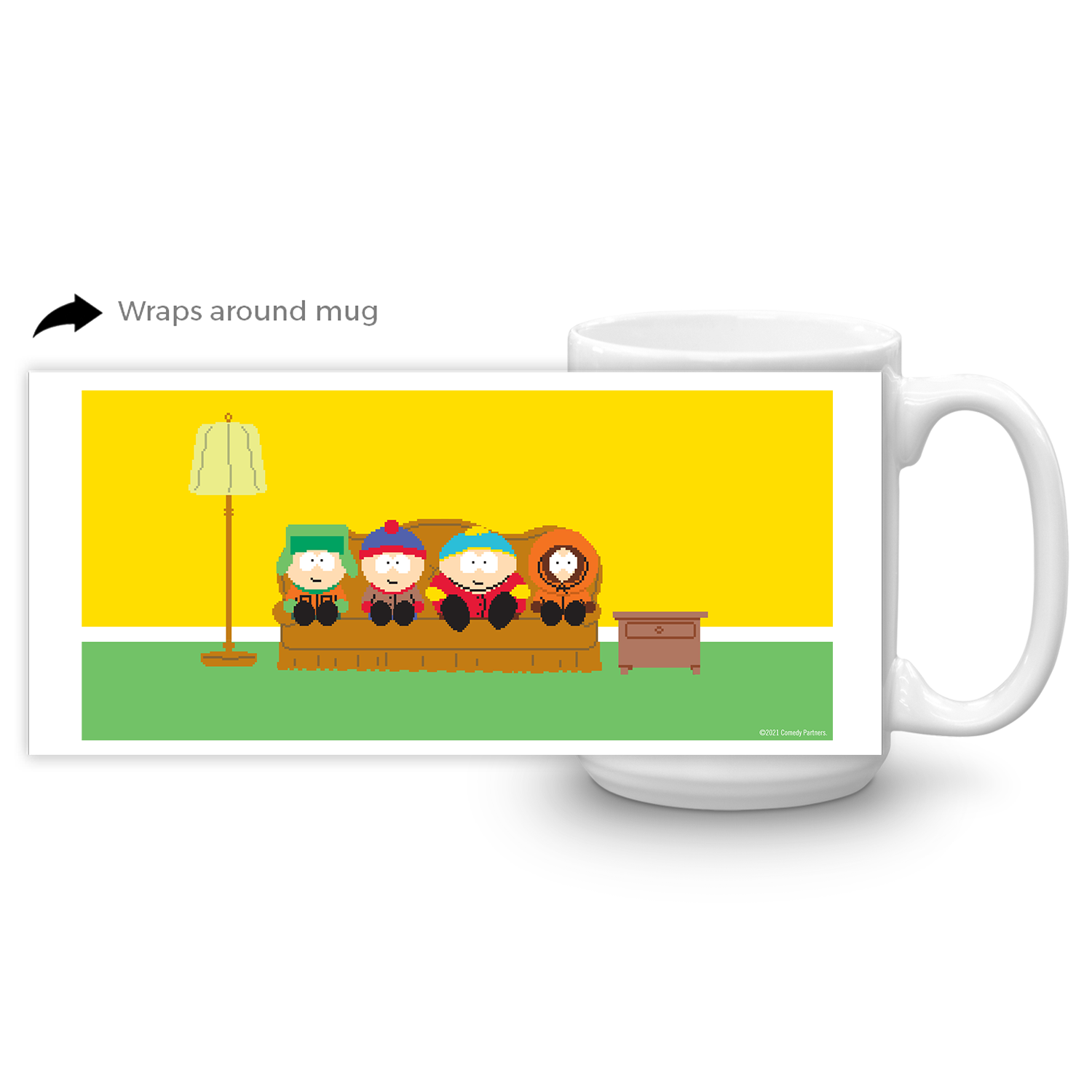 South Park 8-Bit Couch White Mug