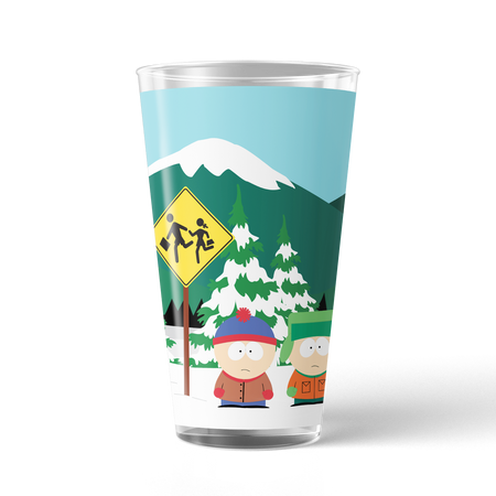 South Park Bus Stop 17 oz Pint Glass