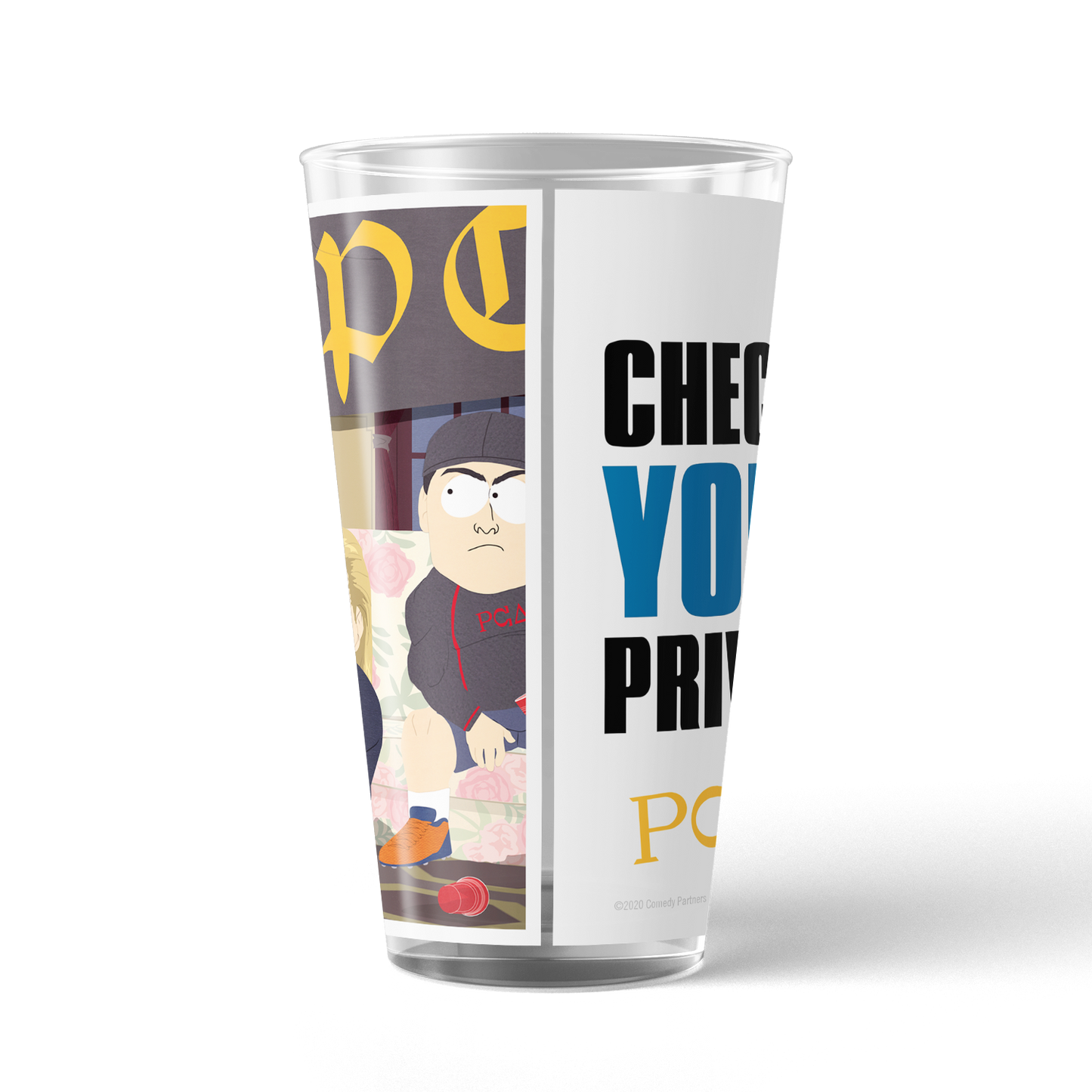 South Park PC Principal Check Your Privilege! 17 oz Pint Glass