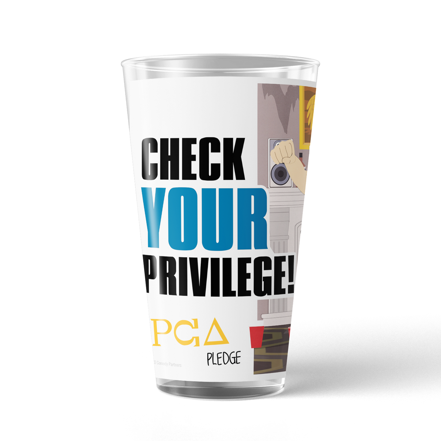 South Park PC Principal Check Your Privilege! 17 oz Pint Glass