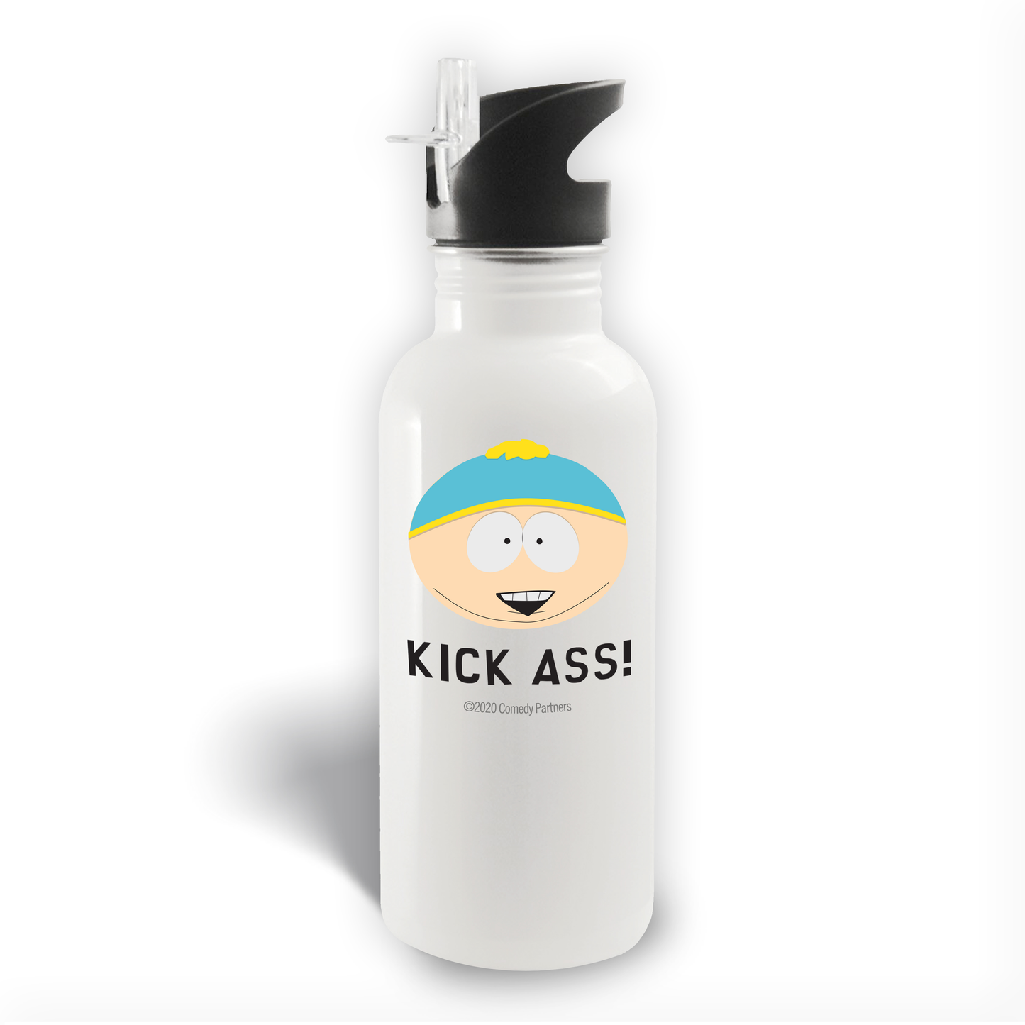 South Park Cartman Kick Ass 20 oz Screw Top Water Bottle with Straw