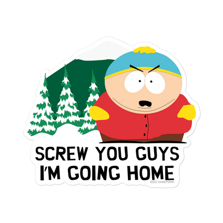 South Park Cartman Screw Your Guys Die Cut Sticker