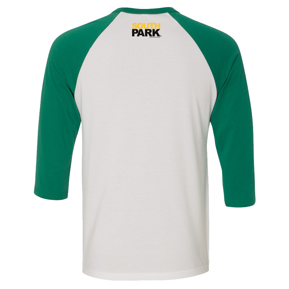 South Park Elementary Cows 3 4 Sleeve Baseball T Shirt Green L