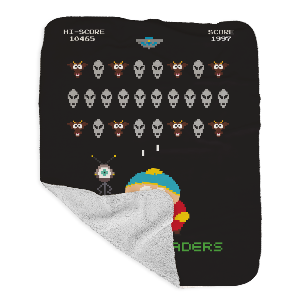 South Park Alien Invaders Grey Sherpa Blanket