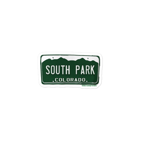 South Park License Plate Die Cut Sticker