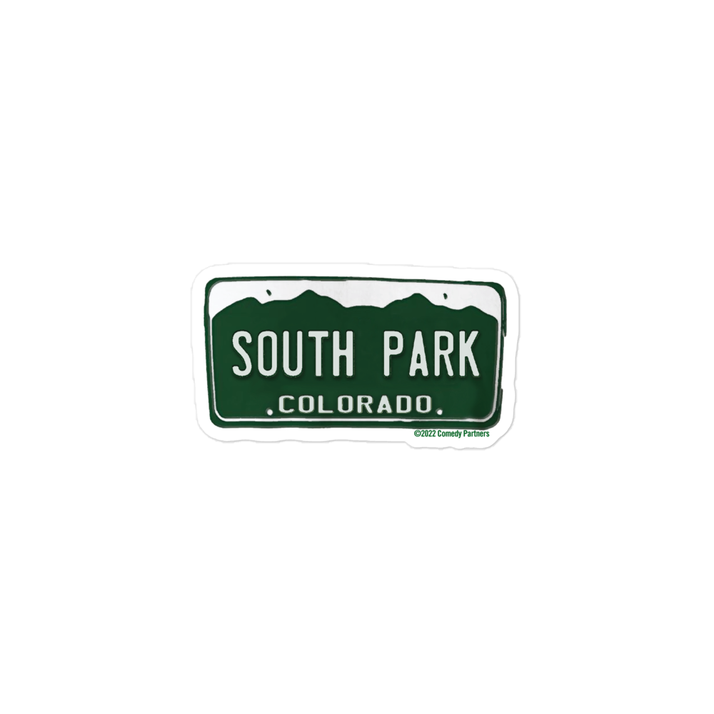 South Park License Plate Die Cut Sticker