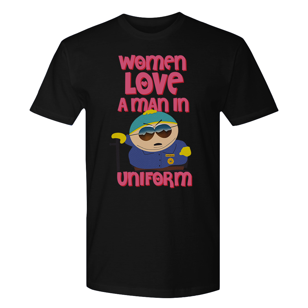 South Park Cartman Women Love a Man in Uniform Adult Short Sleeve T-Shirt