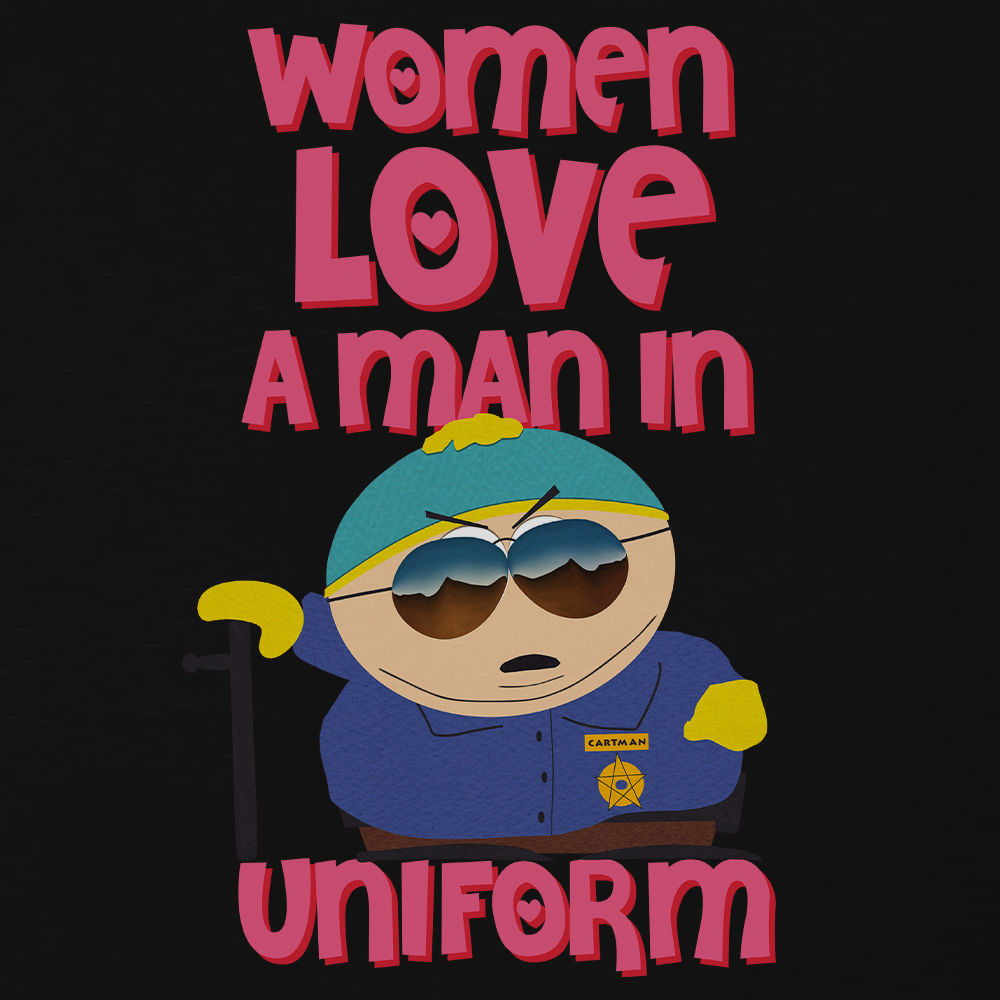 South Park Cartman Women Love a Man in Uniform Adult Short Sleeve T-Sh – South  Park Shop