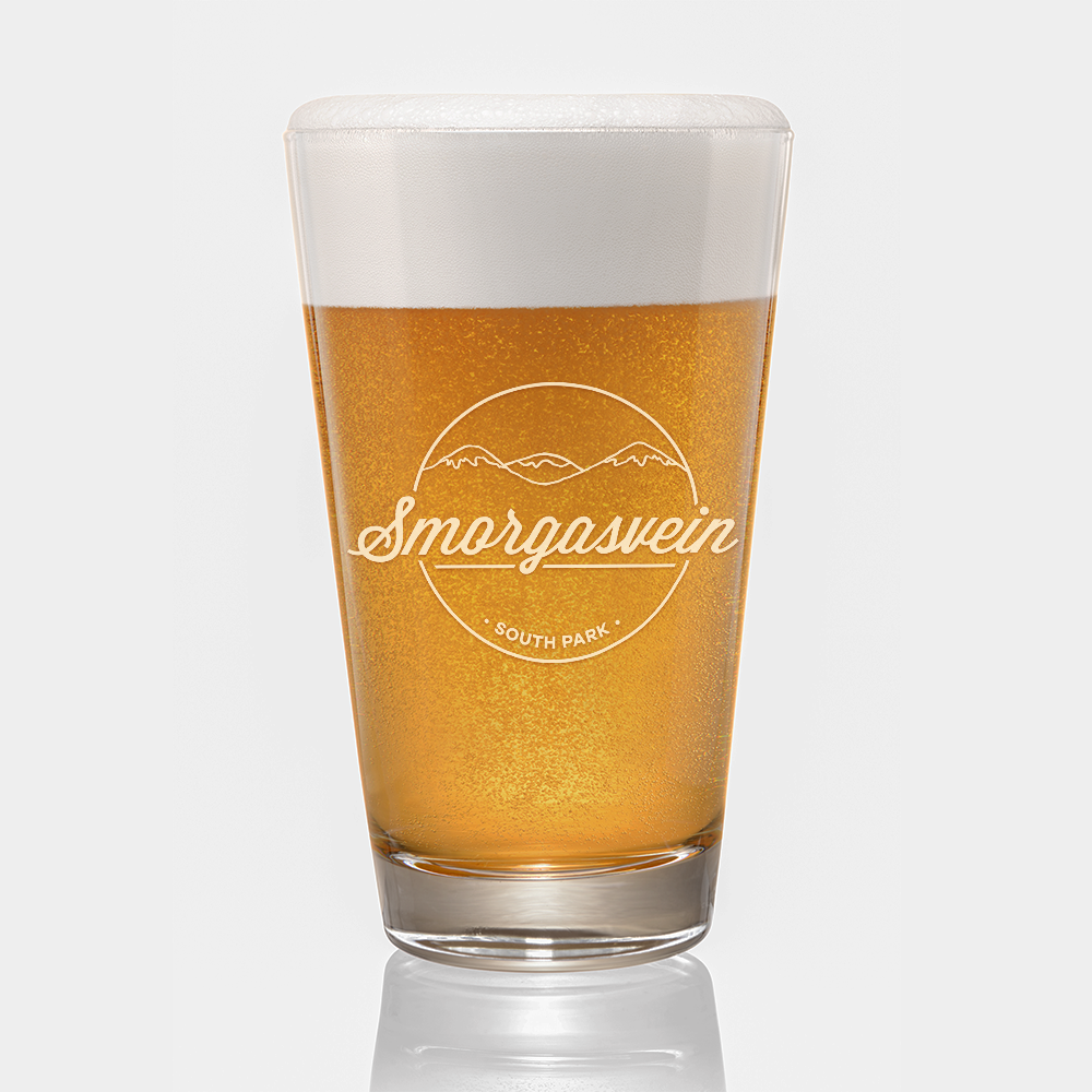 South Park Smorgasvein Laser Engraved Pint Glass